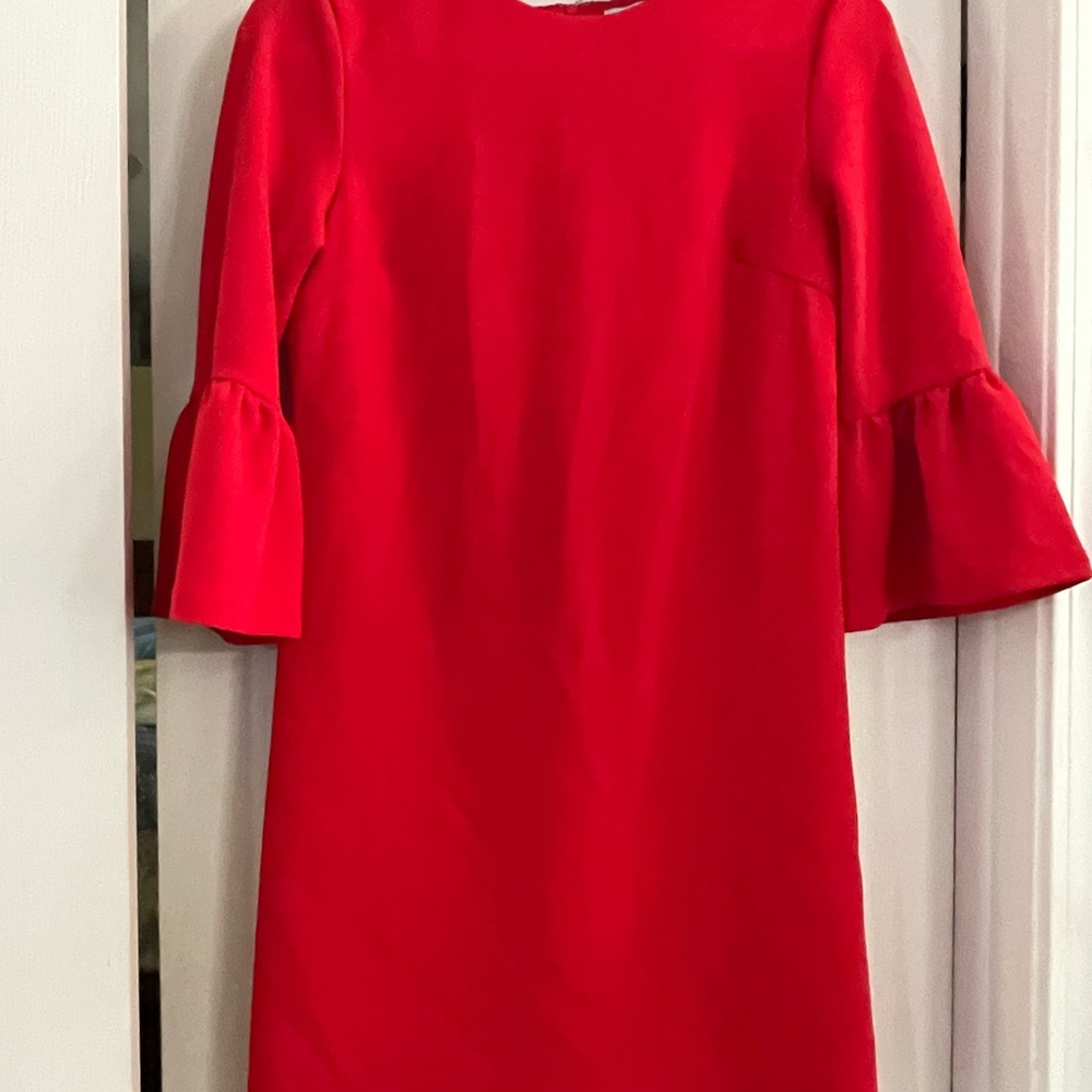 She + Sky Vibrant Red Long Sleeve Dress